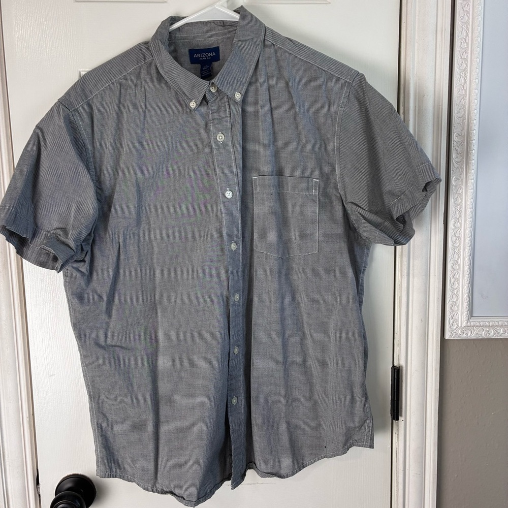 Arizona Jean Company Men's Gray Casual Button-Down Shirt